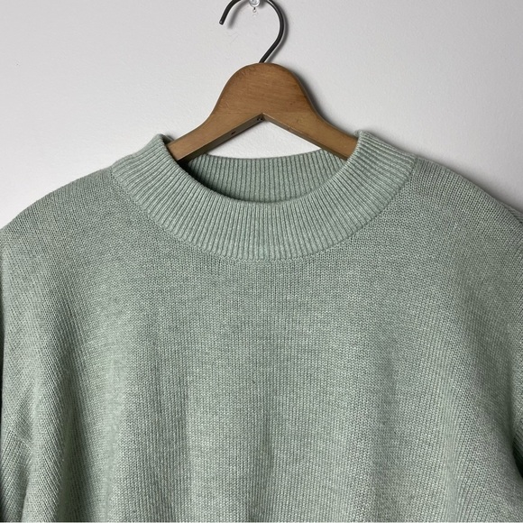 [H&M] Women's Light Sage Green Mock Neck Pullover Sweater - Picture 2 of 7